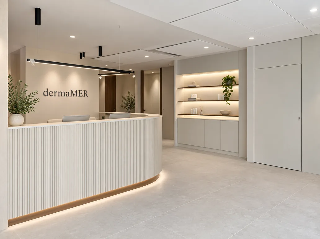 Recepción de la clínica dermaMER en Valencia